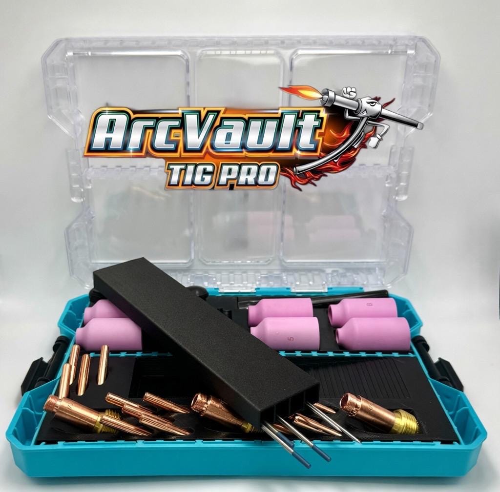ArcVault TIG Pro - TIG Welding Accessories Organizer, WP-17/18/26 Torch Consumables and Electrode Storage